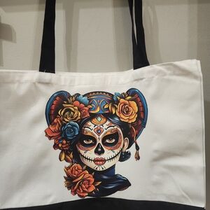Colorful Sugar Skull Tote Bag